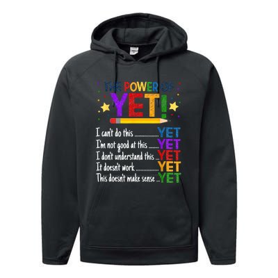 The Power Of Yet Growth Mindset Funny Teacher Performance Fleece Hoodie