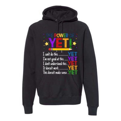 The Power Of Yet Growth Mindset Funny Teacher Premium Hoodie