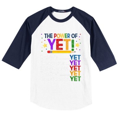 The Power Of Yet Growth Mindset Funny Teacher Baseball Sleeve Shirt