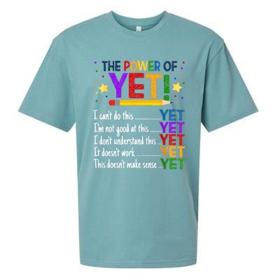 The Power Of Yet Growth Mindset Funny Teacher Sueded Cloud Jersey T-Shirt