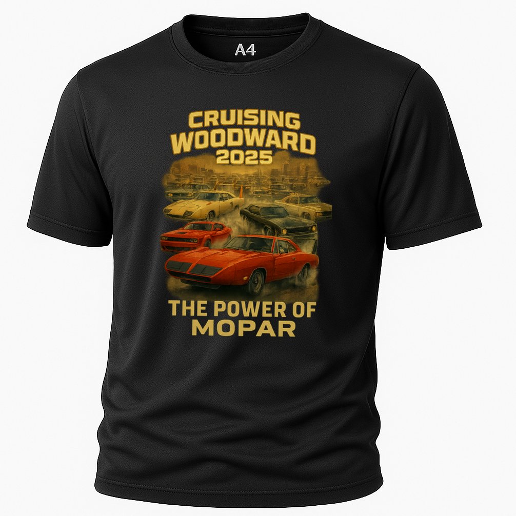 The Power Of Mopar 2025 Woodward Car Cruise Cooling Performance Crew T-Shirt