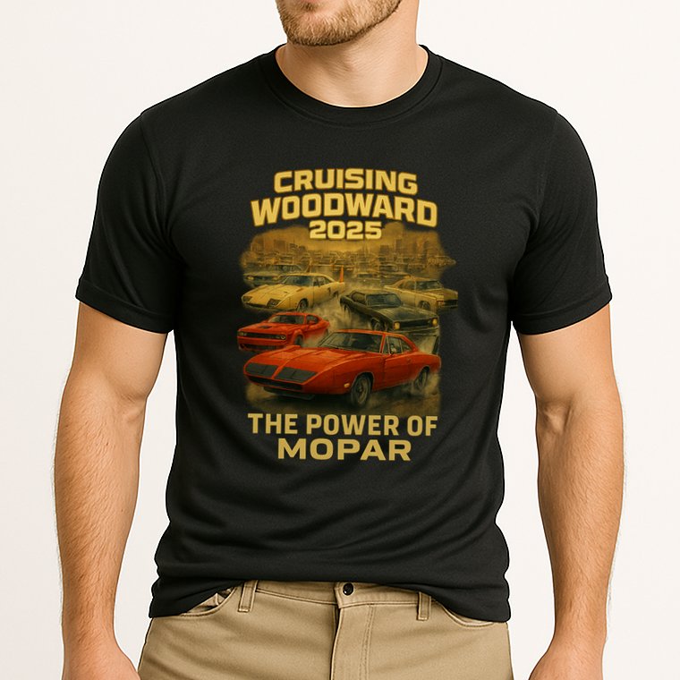The Power Of Mopar 2025 Woodward Car Cruise Cooling Performance Crew T-Shirt