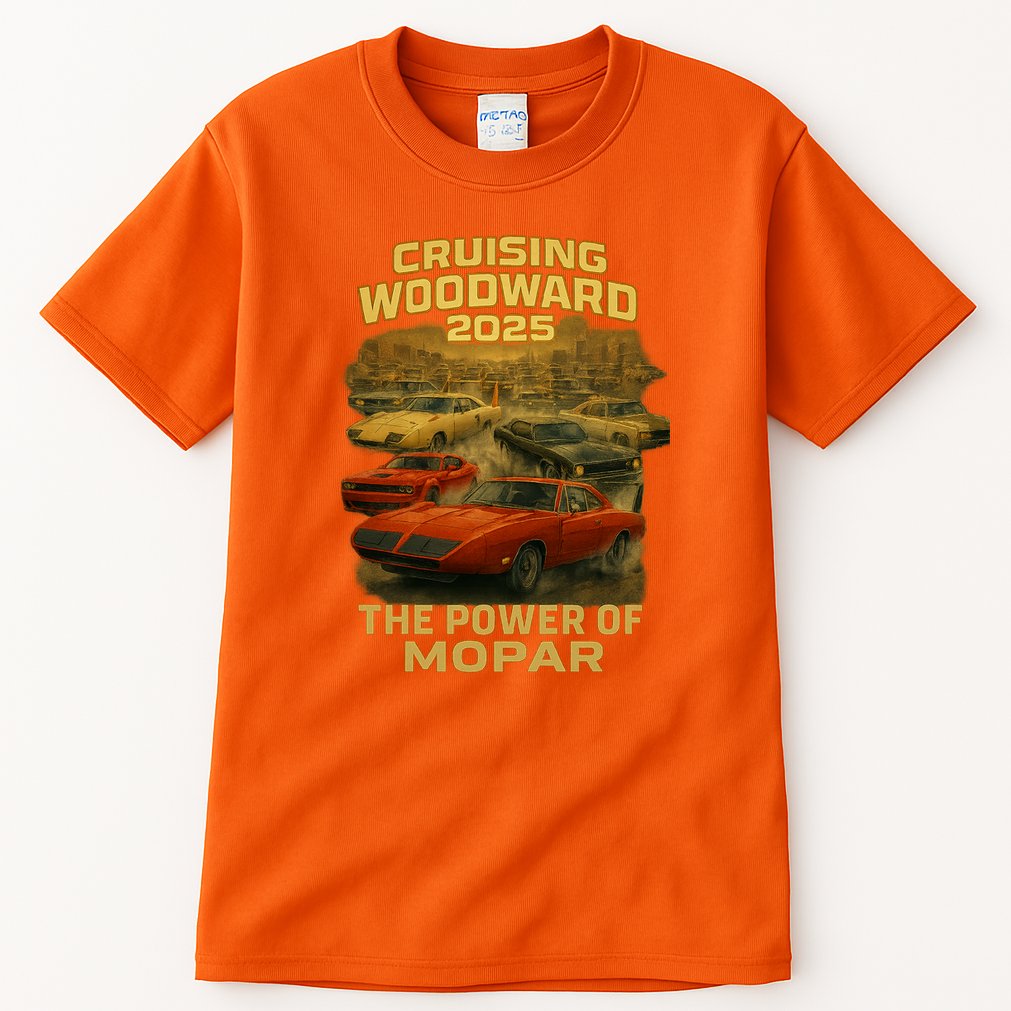 The Power Of Mopar 2025 Woodward Car Cruise Tall T-Shirt
