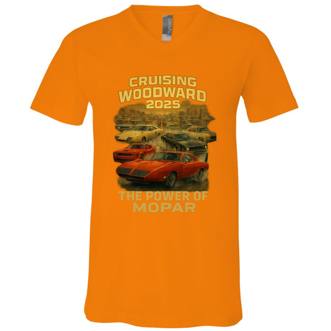 The Power Of Mopar 2025 Woodward Car Cruise V-Neck T-Shirt