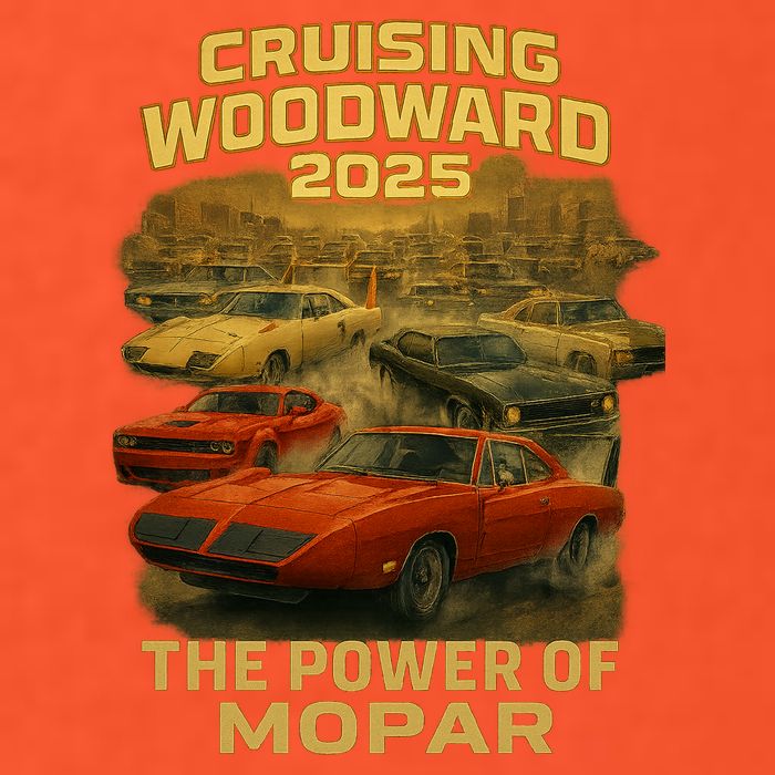 The Power Of Mopar 2025 Woodward Car Cruise V-Neck T-Shirt