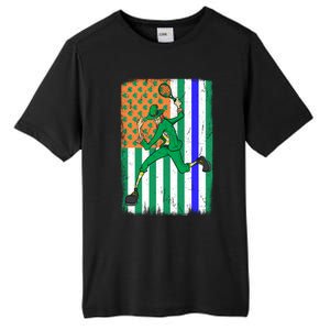 Tennis Police Officer Cop Irish Usa Flag St Patrick's Day Gift Tall Fusion ChromaSoft Performance T-Shirt