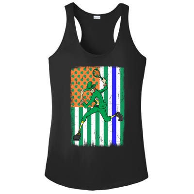 Tennis Police Officer Cop Irish Usa Flag St Patrick's Day Gift Ladies PosiCharge Competitor Racerback Tank