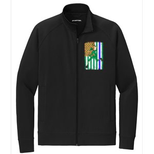 Tennis Police Officer Cop Irish Usa Flag St Patrick's Day Gift Stretch Full-Zip Cadet Jacket