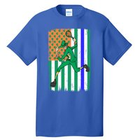 Tennis Police Officer Cop Irish Usa Flag St Patrick's Day Gift Tall T-Shirt