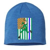 Tennis Police Officer Cop Irish Usa Flag St Patrick's Day Gift Sustainable Beanie