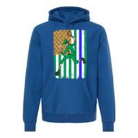 Tennis Police Officer Cop Irish Usa Flag St Patrick's Day Gift Premium Hoodie