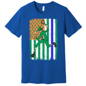 Tennis Police Officer Cop Irish Usa Flag St Patrick's Day Gift Premium T-Shirt