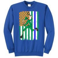 Tennis Police Officer Cop Irish Usa Flag St Patrick's Day Gift Tall Sweatshirt