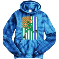 Tennis Police Officer Cop Irish Usa Flag St Patrick's Day Gift Tie Dye Hoodie