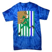 Tennis Police Officer Cop Irish Usa Flag St Patrick's Day Gift Tie-Dye T-Shirt