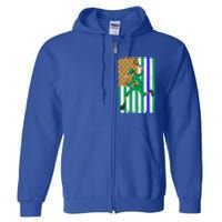 Tennis Police Officer Cop Irish Usa Flag St Patrick's Day Gift Full Zip Hoodie