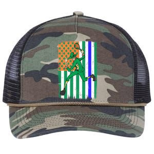 Tennis Police Officer Cop Irish Usa Flag St Patrick's Day Gift Retro Rope Trucker Hat Cap