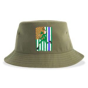 Tennis Police Officer Cop Irish Usa Flag St Patrick's Day Gift Sustainable Bucket Hat