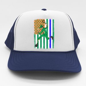 Tennis Police Officer Cop Irish Usa Flag St Patrick's Day Gift Trucker Hat