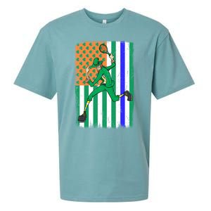 Tennis Police Officer Cop Irish Usa Flag St Patrick's Day Gift Sueded Cloud Jersey T-Shirt