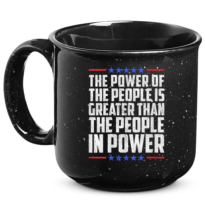  The Power Of The People Is Greater Than The People In Power V-Neck 15oz Campfire Ceramic Mug
