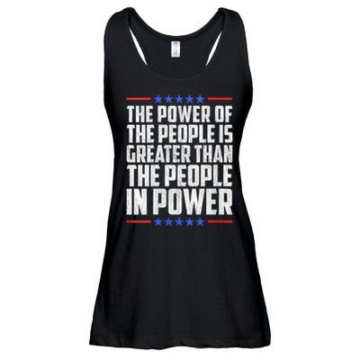  The Power Of The People Is Greater Than The People In Power V-Neck Ladies Essential Flowy Tank
