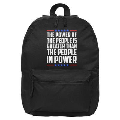  The Power Of The People Is Greater Than The People In Power V-Neck 16 in Basic Backpack