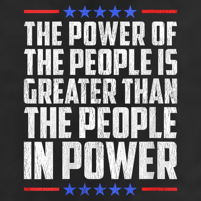  The Power Of The People Is Greater Than The People In Power V-Neck Large Microfiber Waffle Golf Towel