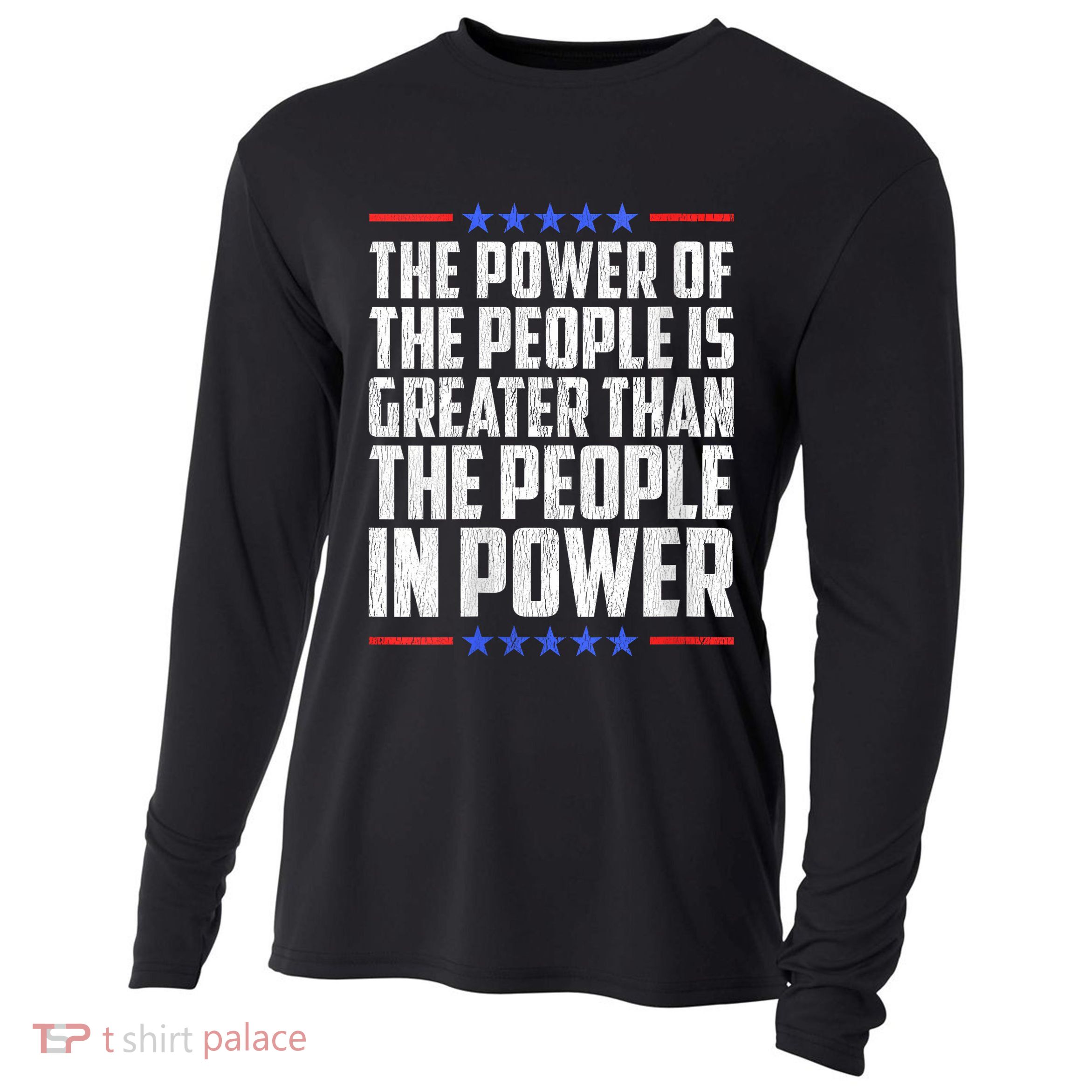 The Power Of The People Is Greater Than The People In Power V-Neck Cooling Performance Long Sleeve Crew