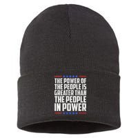  The Power Of The People Is Greater Than The People In Power V-Neck Sustainable Knit Beanie