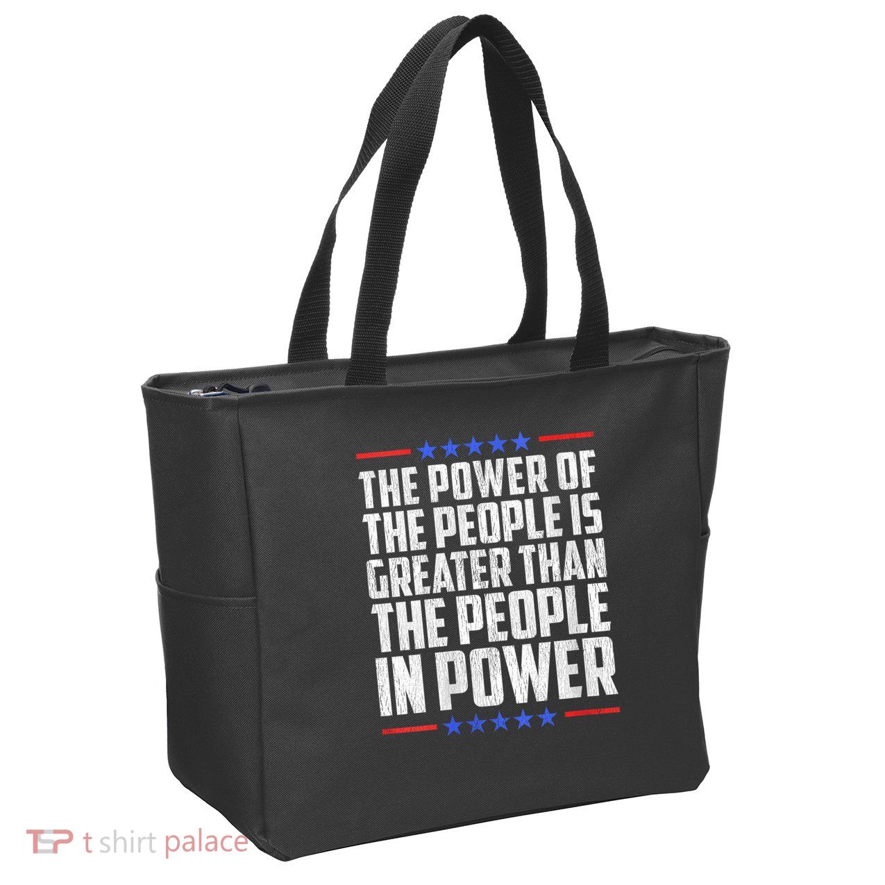  The Power Of The People Is Greater Than The People In Power V-Neck Zip Tote Bag