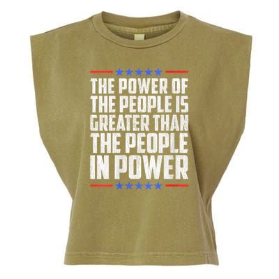 The Power Of The People Is Greater Than The People In Power V-Neck Garment-Dyed Women's Muscle Tee