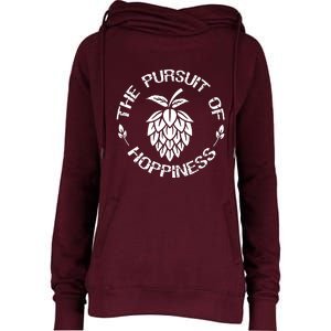 The Pursuit Of Hoppiness Womens Funnel Neck Pullover Hood