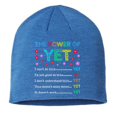 The Power Of Yet Back To School Inspirational Teacher Quote Great Gift Sustainable Beanie