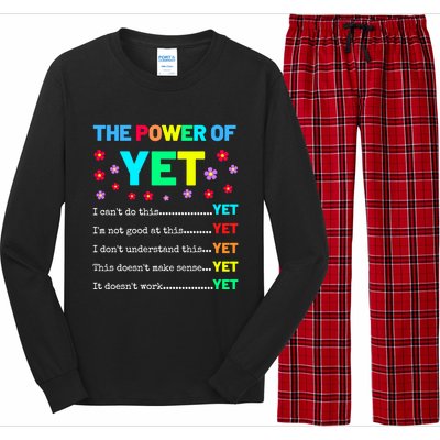 The Power Of Yet Positive Vibes Inspirational Teacher Quote Great Gift Long Sleeve Pajama Set