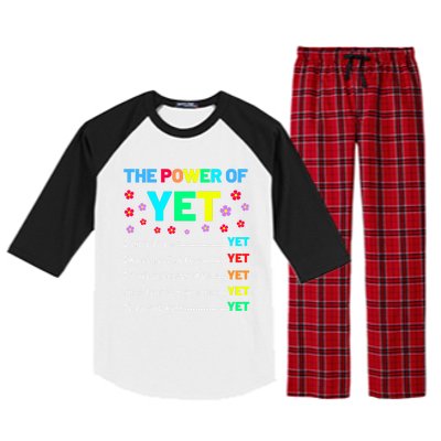 The Power Of Yet Positive Vibes Inspirational Teacher Quote Great Gift Raglan Sleeve Pajama Set