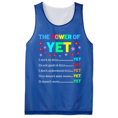 The Power Of Yet Positive Vibes Inspirational Teacher Quote Great Gift Mesh Reversible Basketball Jersey Tank