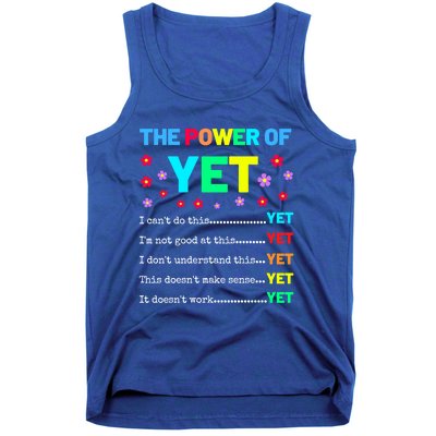 The Power Of Yet Positive Vibes Inspirational Teacher Quote Great Gift Tank Top