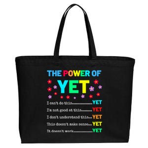 The Power Of Yet Positive Vibes Inspirational Teacher Quote Great Gift Cotton Canvas Jumbo Tote