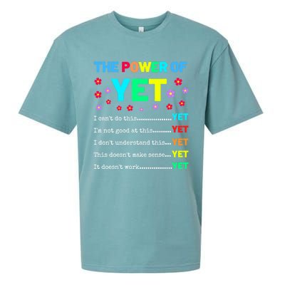 The Power Of Yet Positive Vibes Inspirational Teacher Quote Great Gift Sueded Cloud Jersey T-Shirt