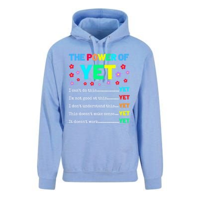 The Power Of Yet Positive Vibes Inspirational Teacher Quote Great Gift Unisex Surf Hoodie