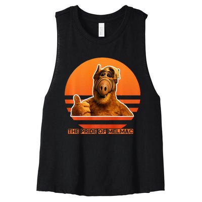 The Pride Of Melmac Alf Alien Vintage Women's Racerback Cropped Tank