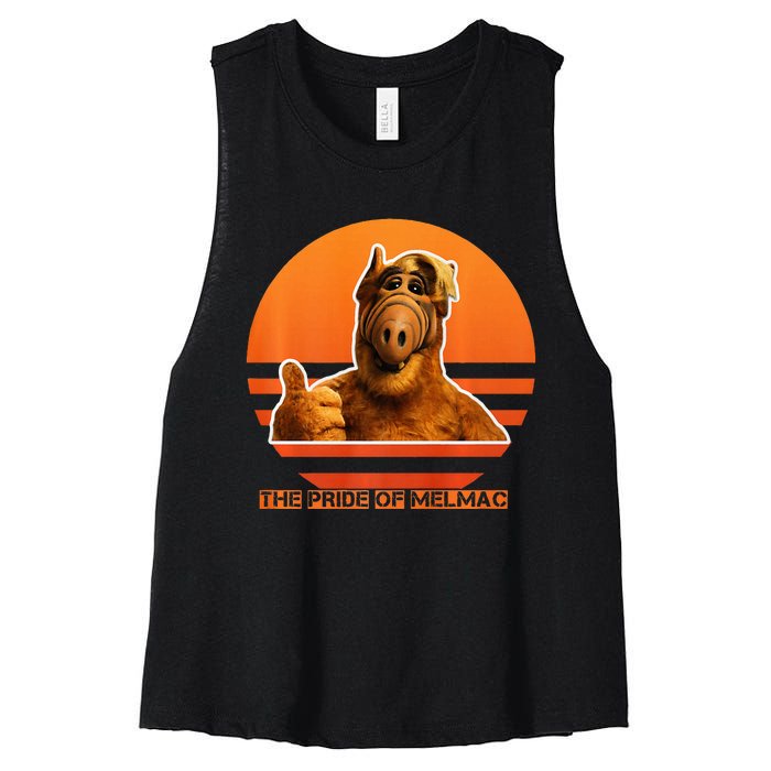 The Pride Of Melmac Alf Alien Vintage Women's Racerback Cropped Tank