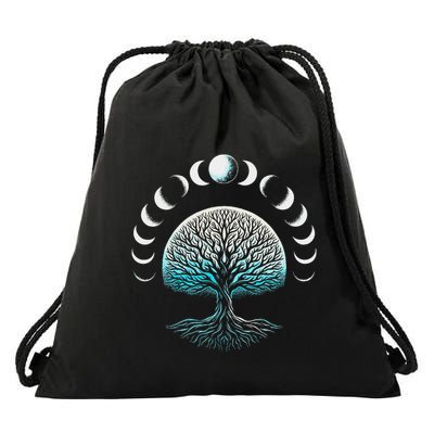Tree Phases Of The Moon Drawstring Bag