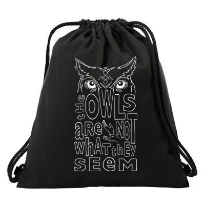 Twin Peaks Owls Are Not What They Seem Graphic Drawstring Bag