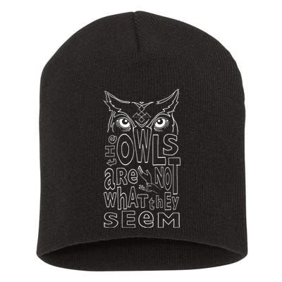 Twin Peaks Owls Are Not What They Seem Graphic Short Acrylic Beanie