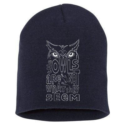 Twin Peaks Owls Are Not What They Seem Graphic Short Acrylic Beanie