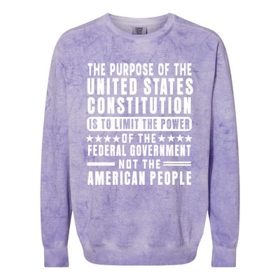 The Purpose Of The United States Constitution Is To Limit Gift Colorblast Crewneck Sweatshirt