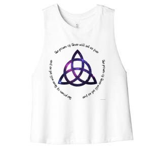 The Power Of Three Charmed Women's Racerback Cropped Tank