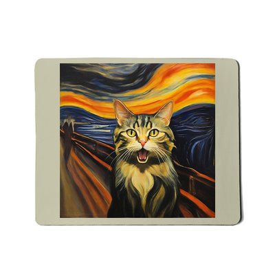 The Picture Of The Scream By Edward Munch But With A Cat Mousepad